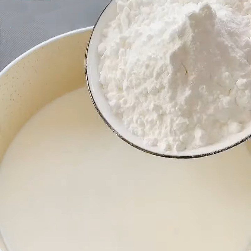 Step 1 Cook the milk mixture Fried Fresh Milk Cake using Tapioca Flour