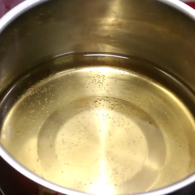 Step 4 Cook the soaking liquid Pork skin (bì heo) soaked with lemongrass and calamondin