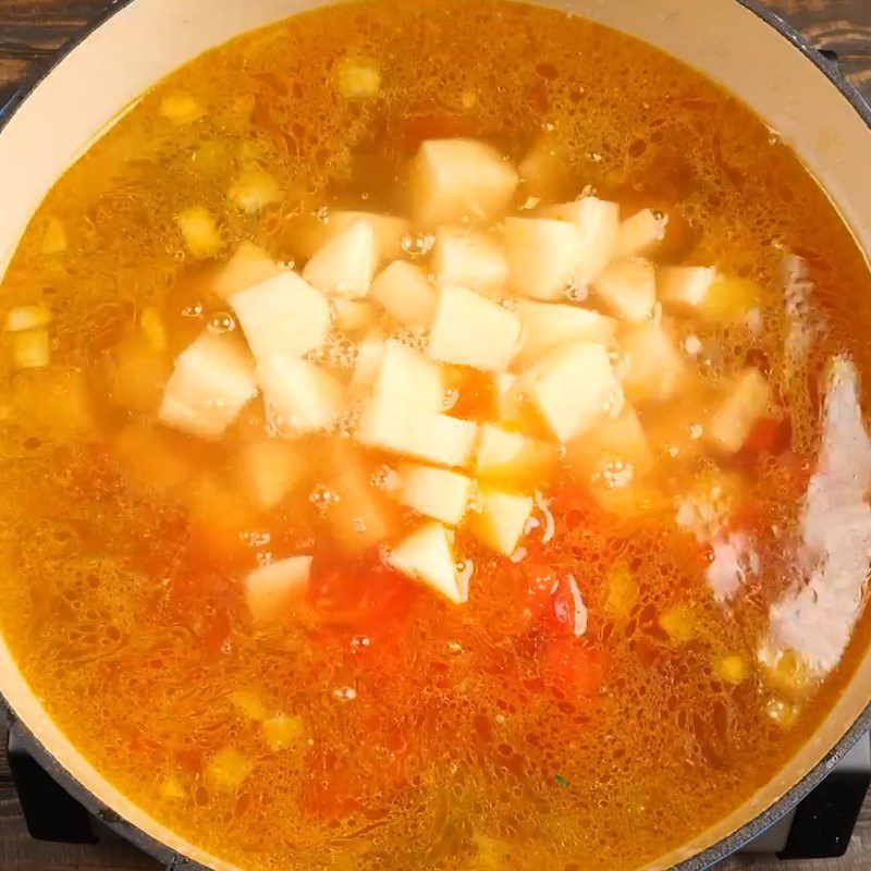 Step 3 Cooking soup Mixed vegetable soup