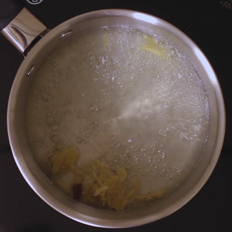 Step 2 Boil tea with ginger, cinnamon, and mint leaves Chai tea