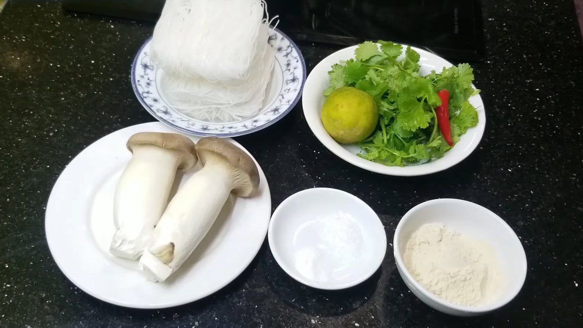 Ingredients for vegetarian fried spring rolls