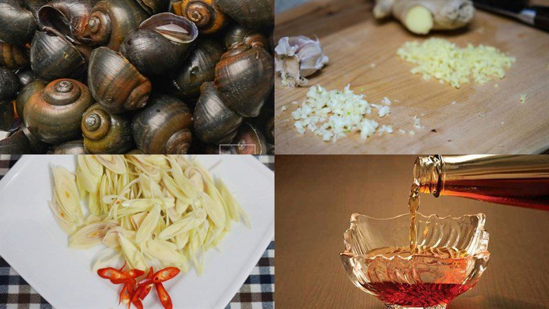 Ingredients for spicy stir-fried sea snails