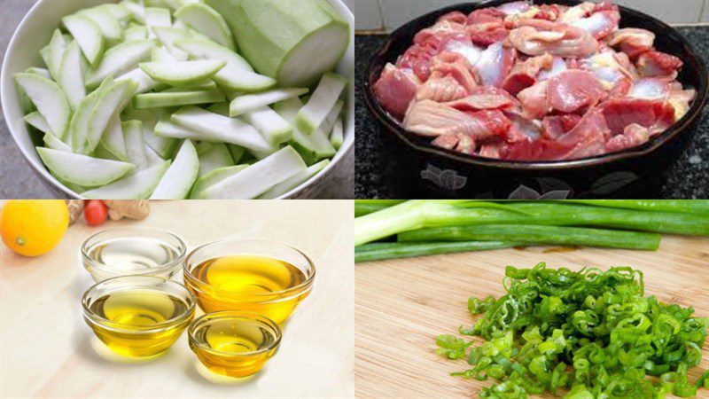 Ingredients for stir-fried pumpkin with dried shrimp and stir-fried pumpkin with chicken gizzard