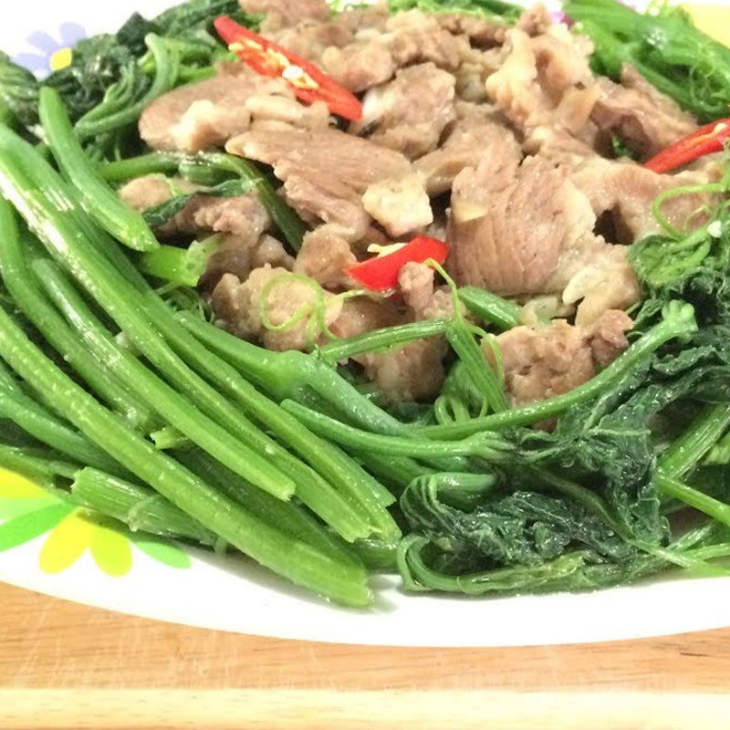 Step 5 Final Product Stir-fried Vegetable Tops with Pork