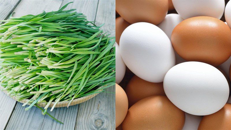 Ingredients for chive egg soup