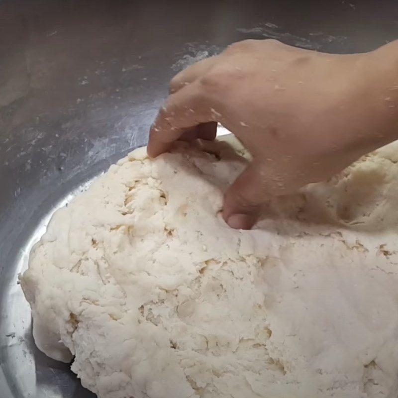 Step 1 Kneading the cake dough for Jollibee Mango Peach Cake