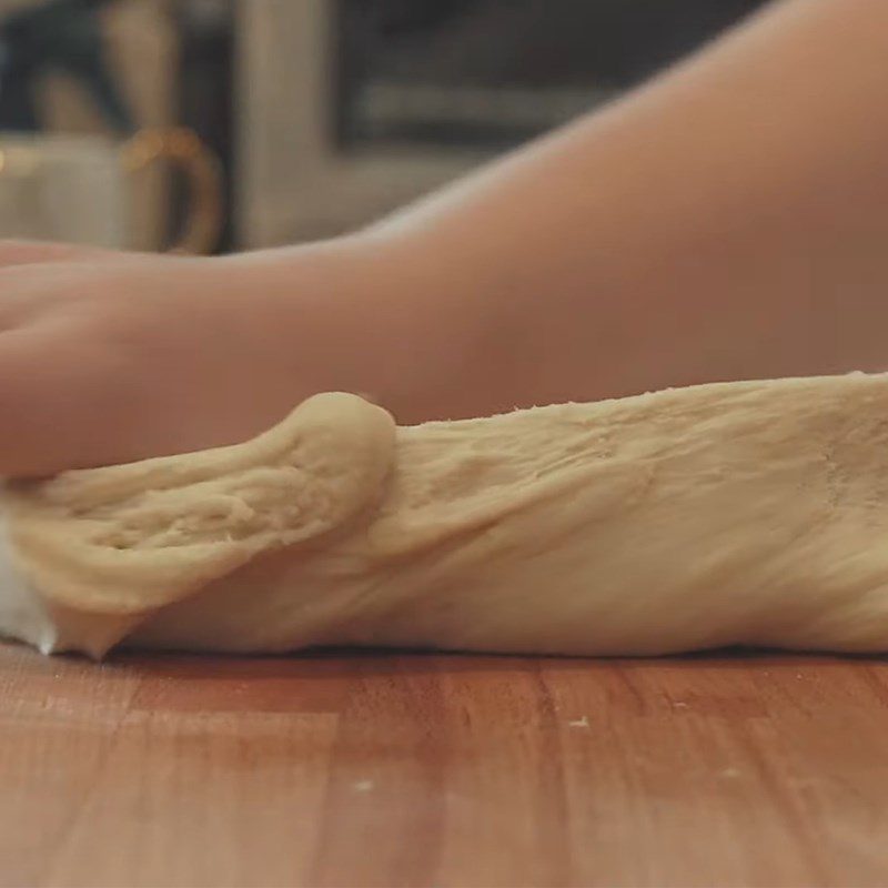 Step 2 Kneading dough with butter Papparoti bread with cream cheese filling