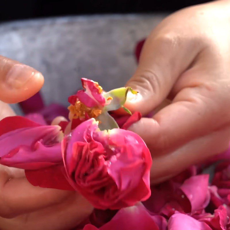 Step 2 Dip the petals in the mixture for Fried Rose