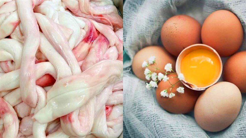 Ingredients for the dish beef marrow fried with chicken eggs