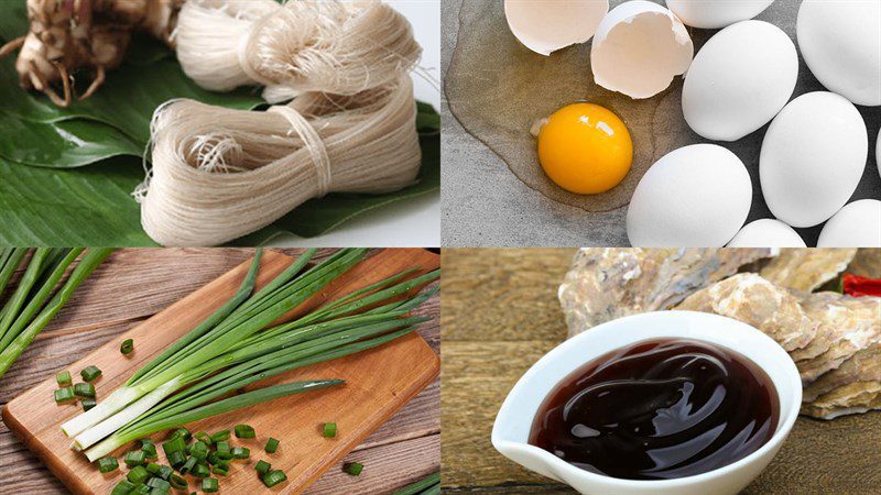 Ingredients for stir-fried vermicelli with eggs