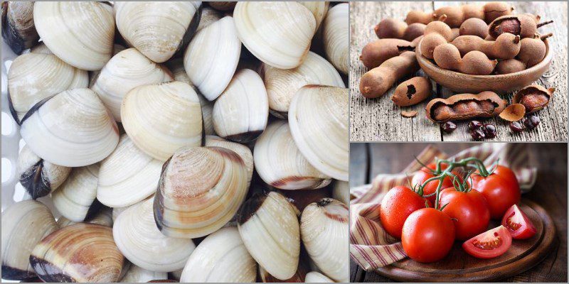 Ingredients for stir-fried clams