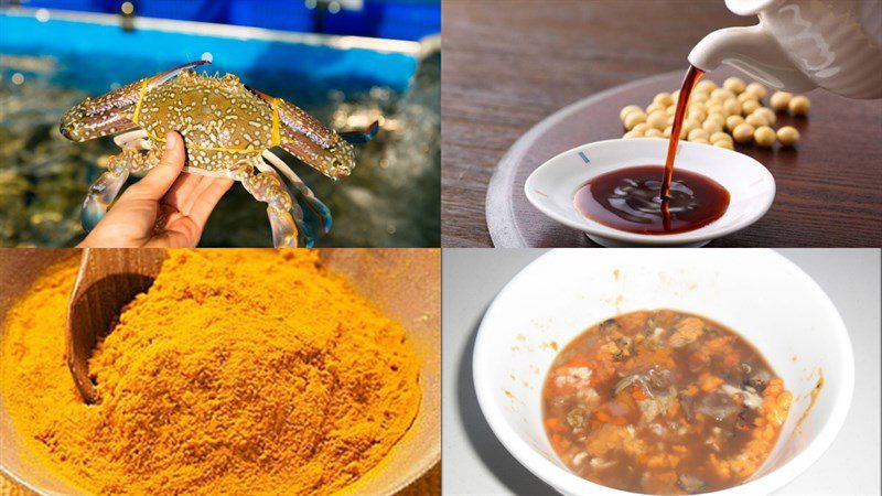 Ingredients for stir-fried crab dish