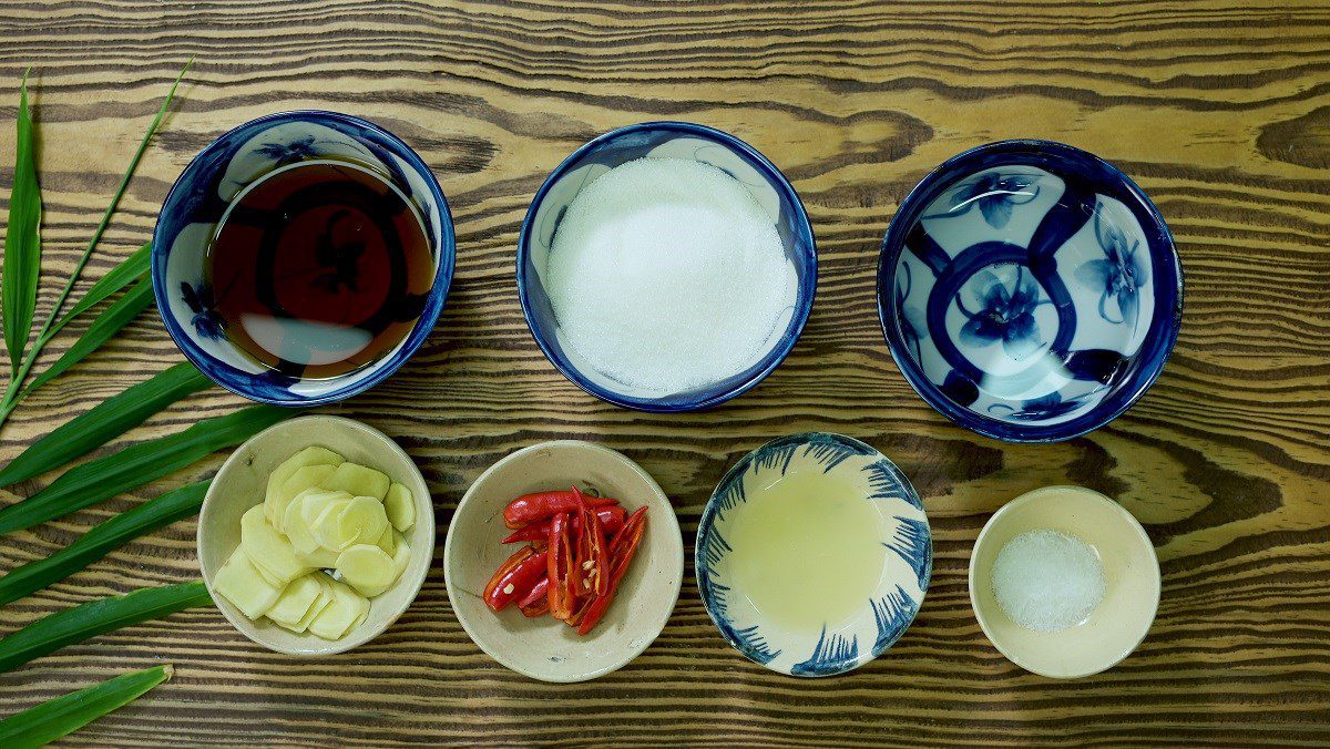 Ingredients for the dish 4 ways to make ginger fish sauce