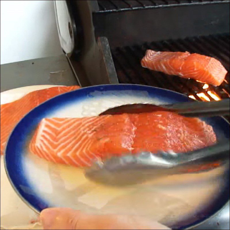 Step 4 Grilling fish Teriyaki grilled salmon