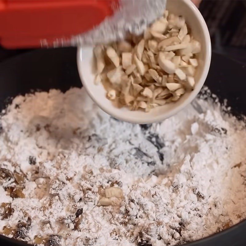 Step 1 Mix the flour, mushrooms, and tofu brains Fried Tofu Brains