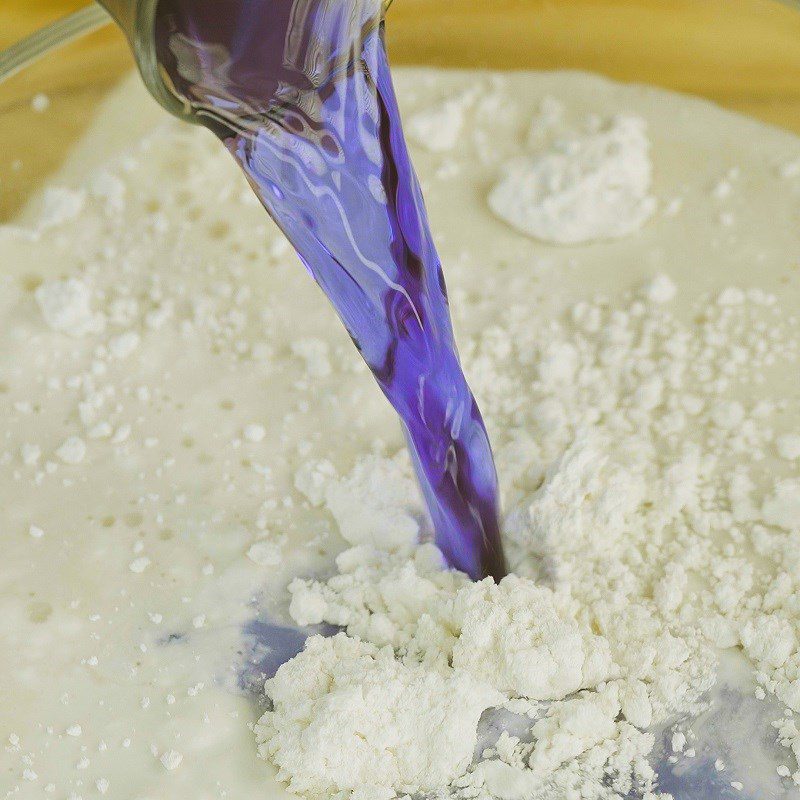 Step 2 Mix the pancake batter for blue butterfly pea flower pancakes