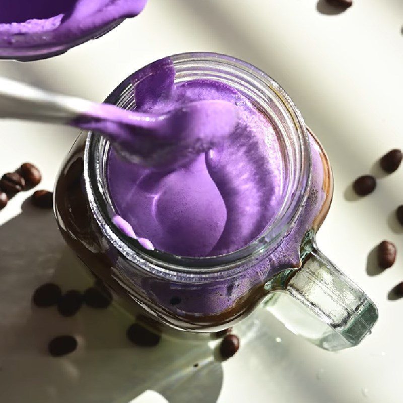 Step 2 Make latte Purple sweet potato coffee