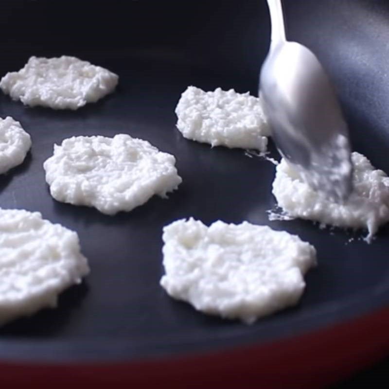 Step 3 Frying the cake in a pan Coconut cookies