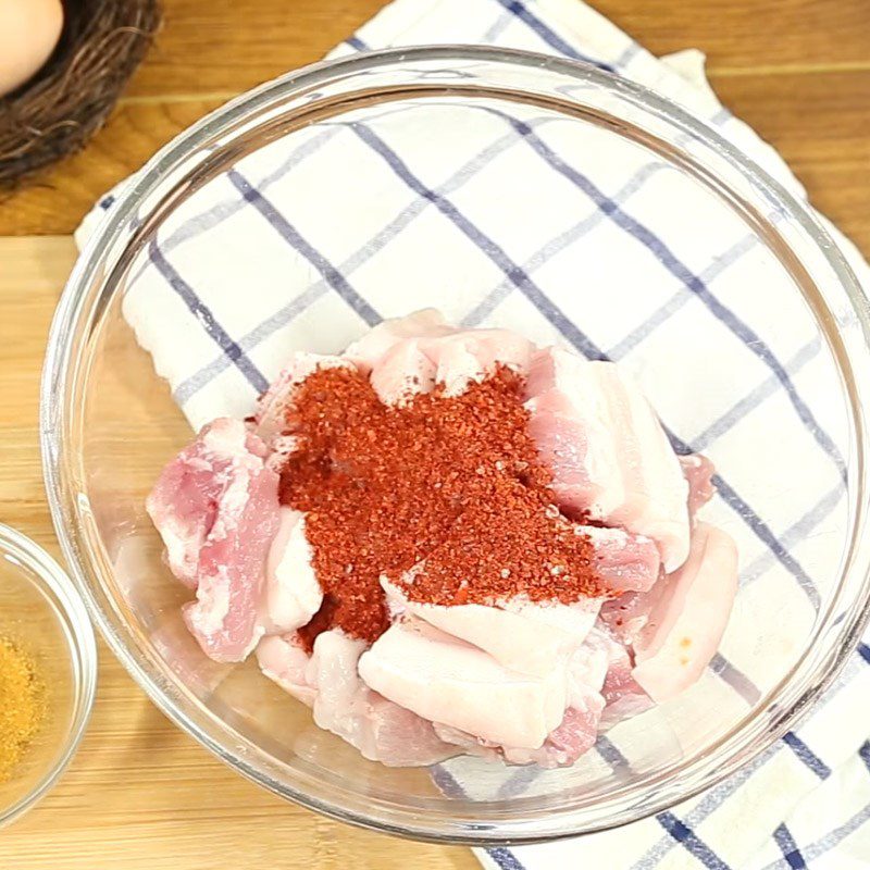 Step 2 Marinate Fried Pork Belly with Sesame