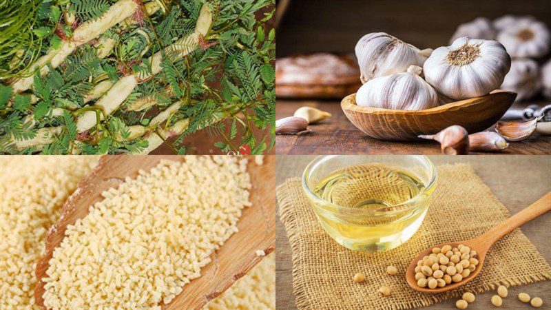 Ingredients for garlic water spinach stir-fry