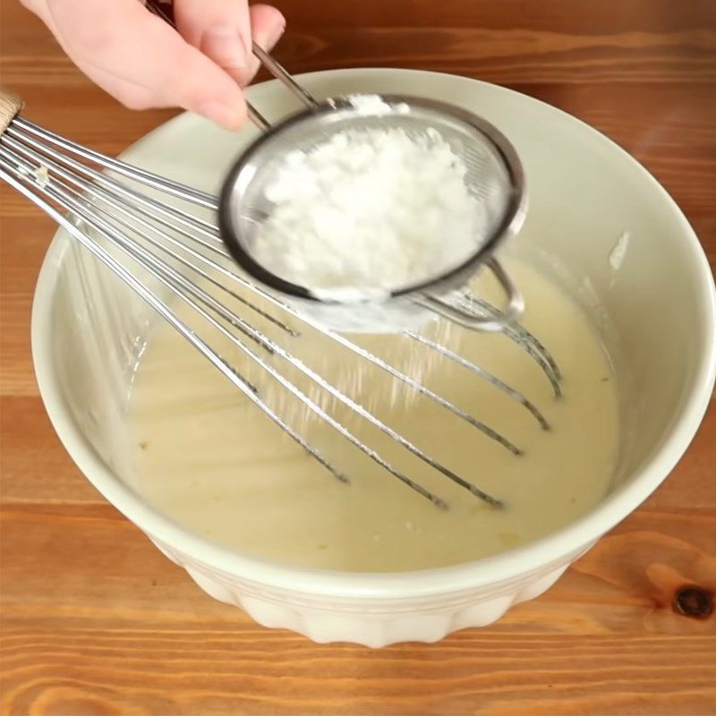 Step 2 Sift and mix cornstarch with yogurt mixture Baked Yogurt Cake