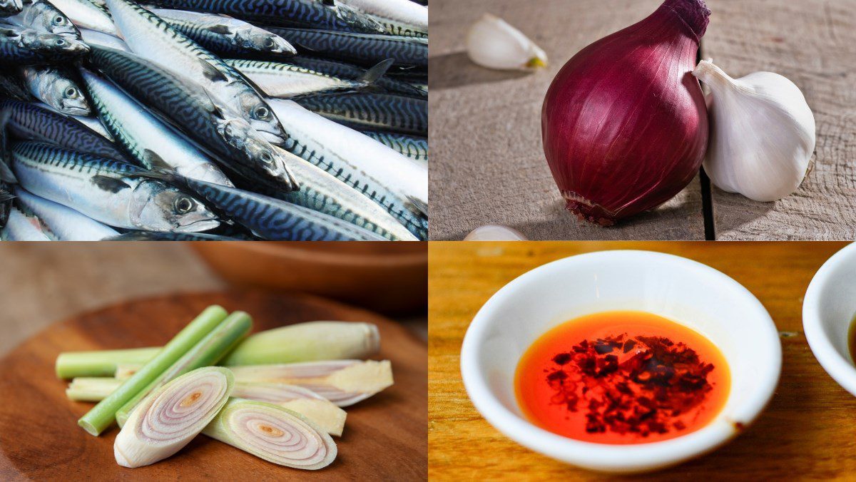 Ingredients for making mackerel fish floss