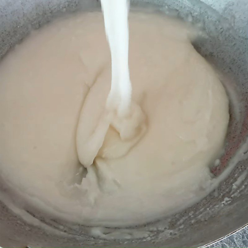 Step 1 Cook sugar with coconut milk Coconut cake with coconut filling