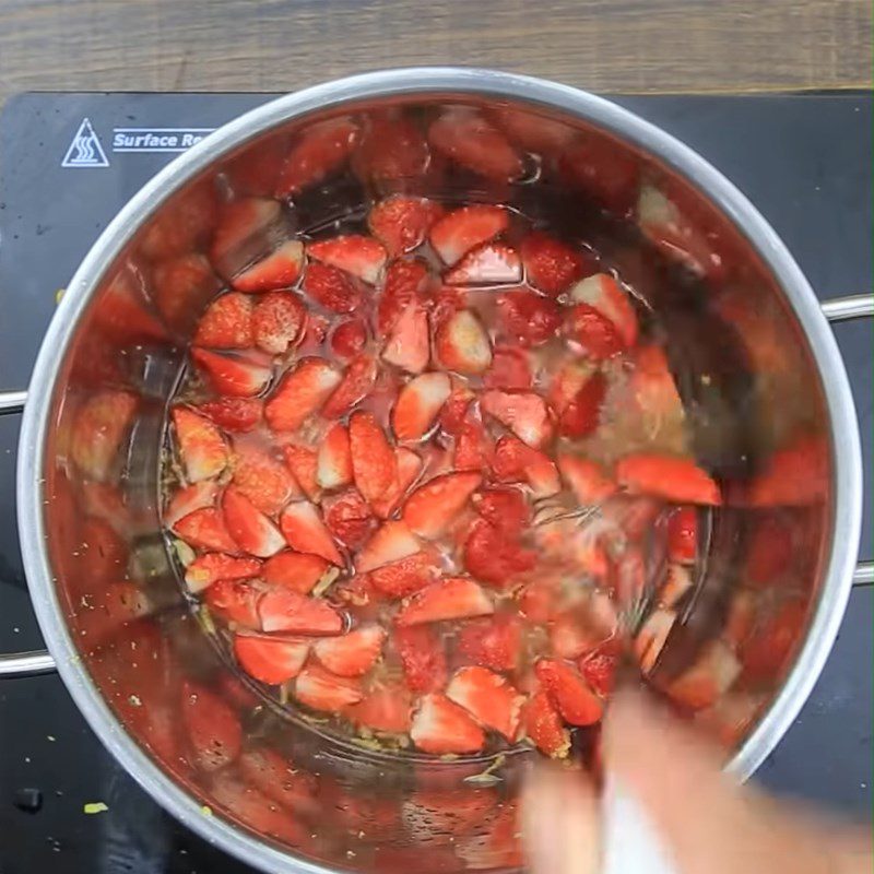 Step 4 Cook Strawberry Jam Strawberry Soy Pudding