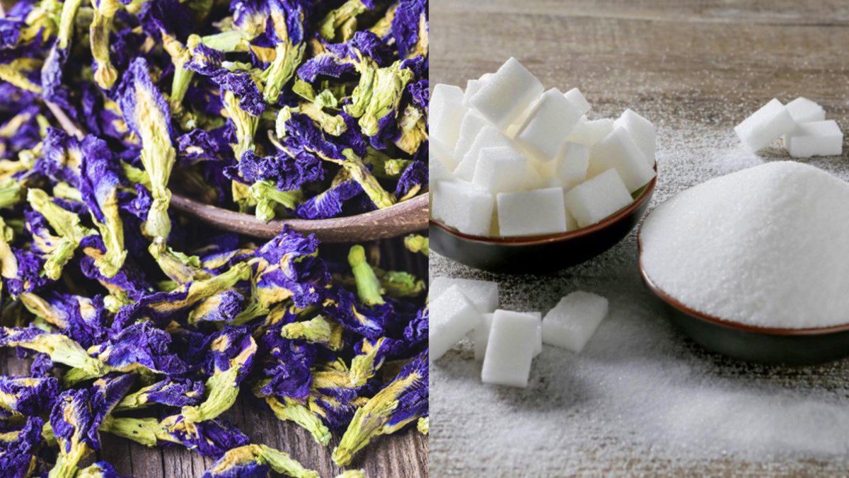 Ingredients for butterfly pea syrup