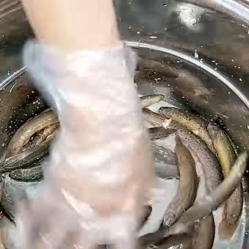 Step 1 Prepare eel Eel fried with betel leaves