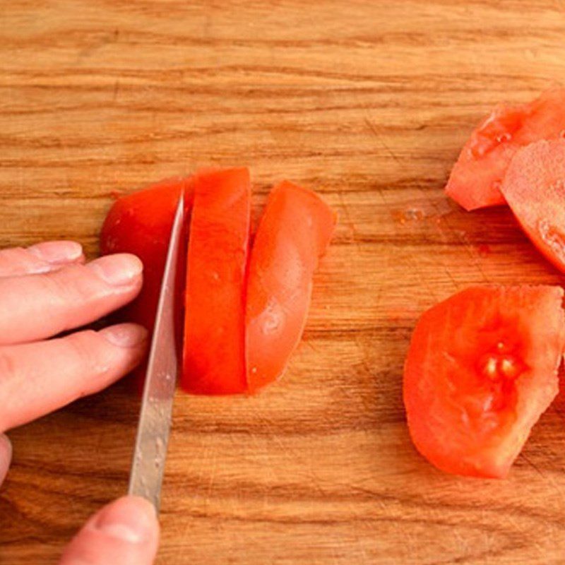 Step 1 Prepare the tomatoes Tomato Scrambled Eggs