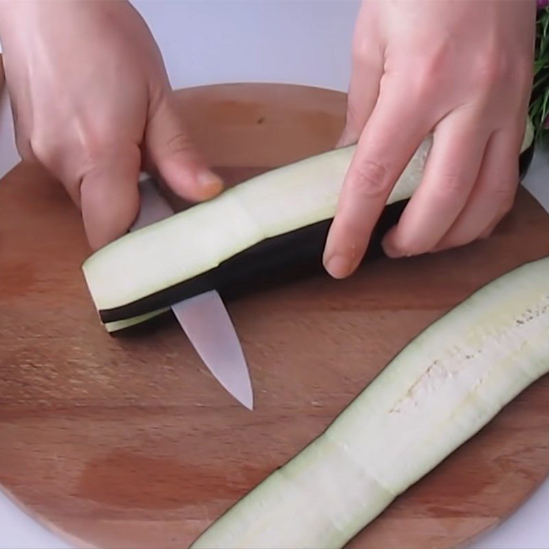 Step 1 Prepare eggplant Grilled meat rolled eggplant