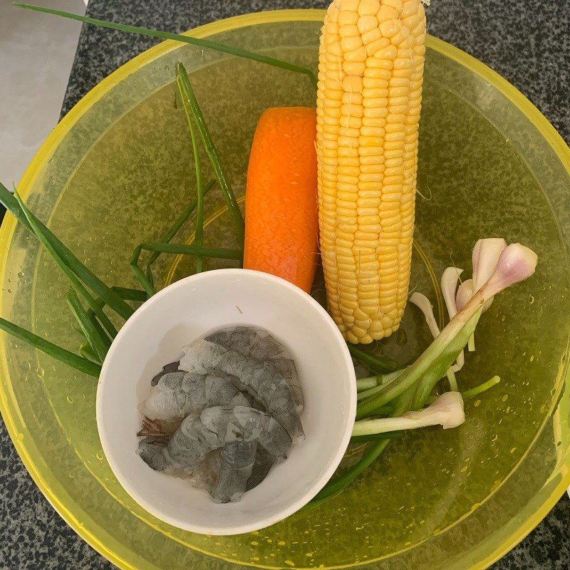 Step 1 Prepare the ingredients for Shrimp Egg Fried Rice