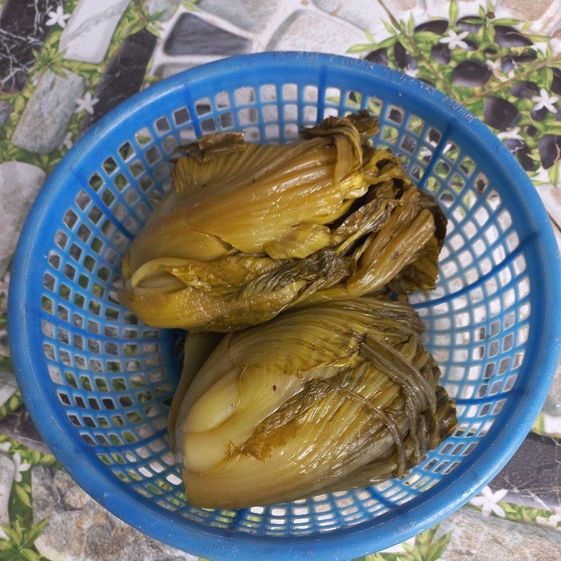 Step 1 Prepare sour mustard greens for Braised Tofu with Sour Mustard Greens