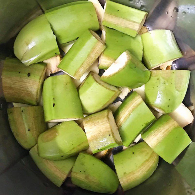 Step 1 Prepare green bananas for Green Banana Soup with Pork Ribs