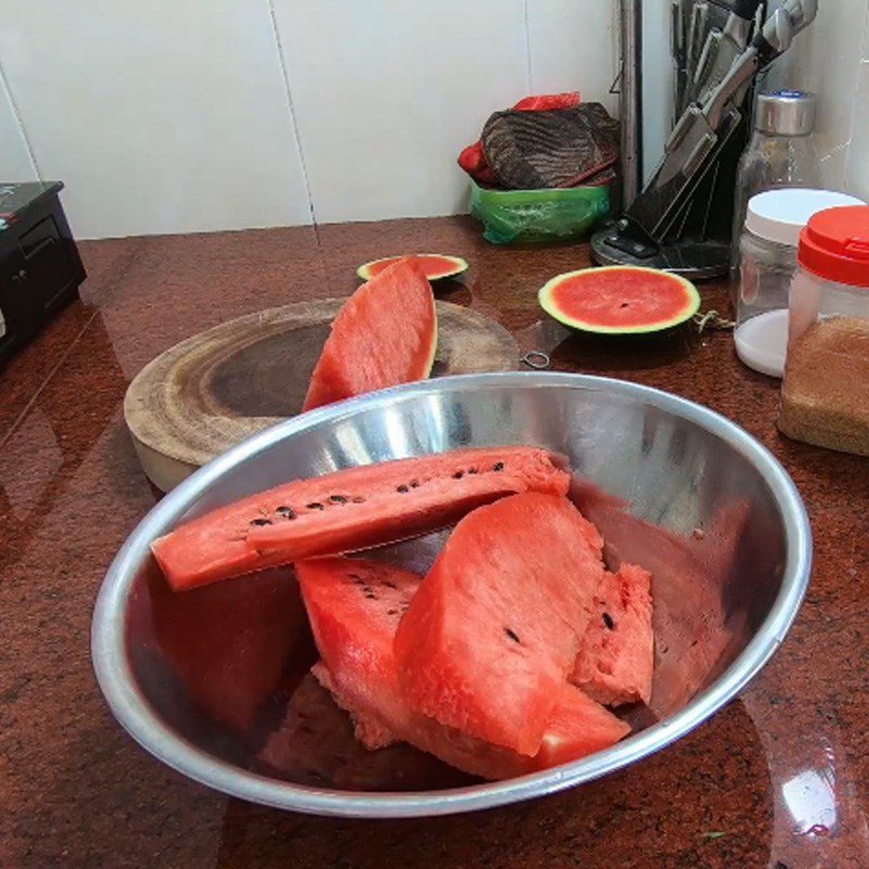 Step 1 Prepare the watermelon for Watermelon Syrup