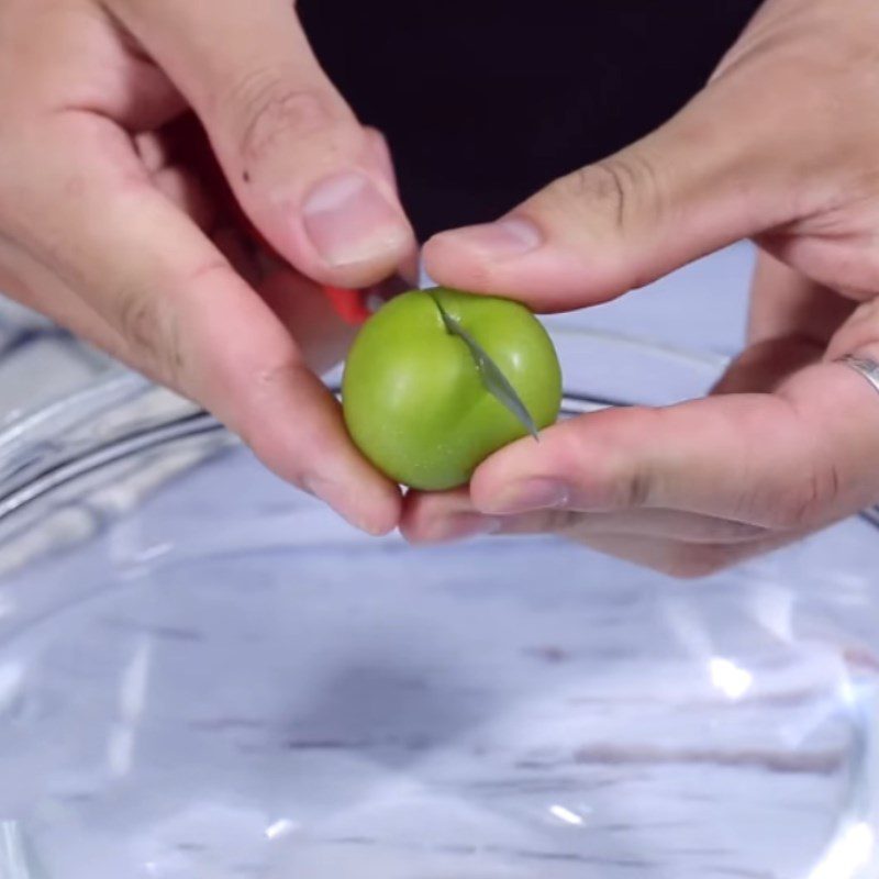 Step 1 Prepare the plums for Dried Beef with Plums