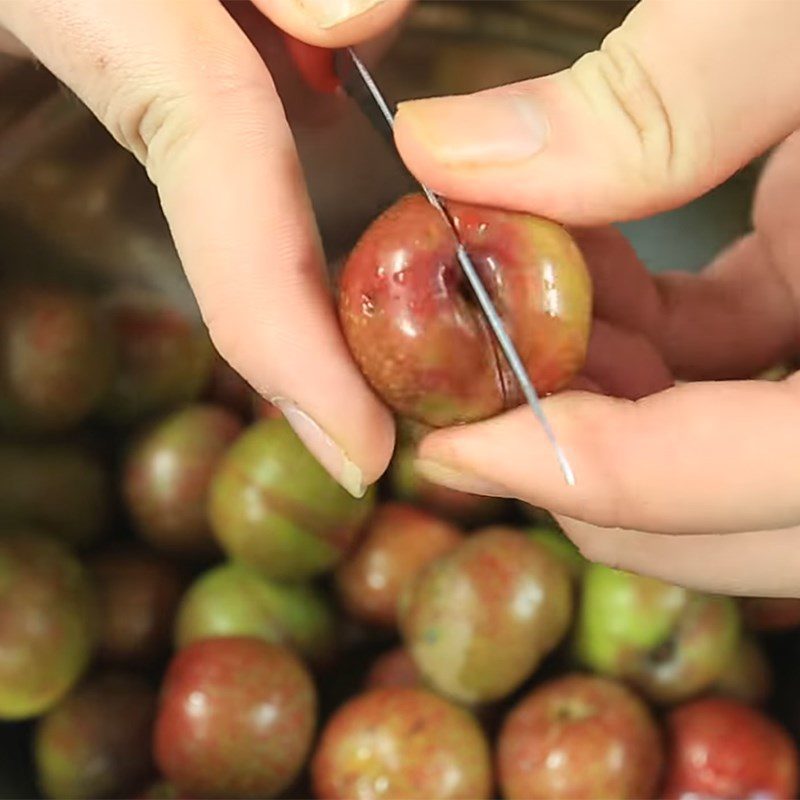 Step 1 Prepare Hanoi plums Dried spicy Hanoi plums