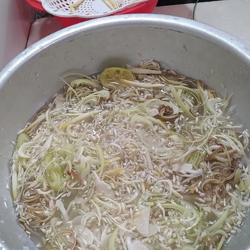 Step 1 Prepare the ingredients for banana flower soup with bones