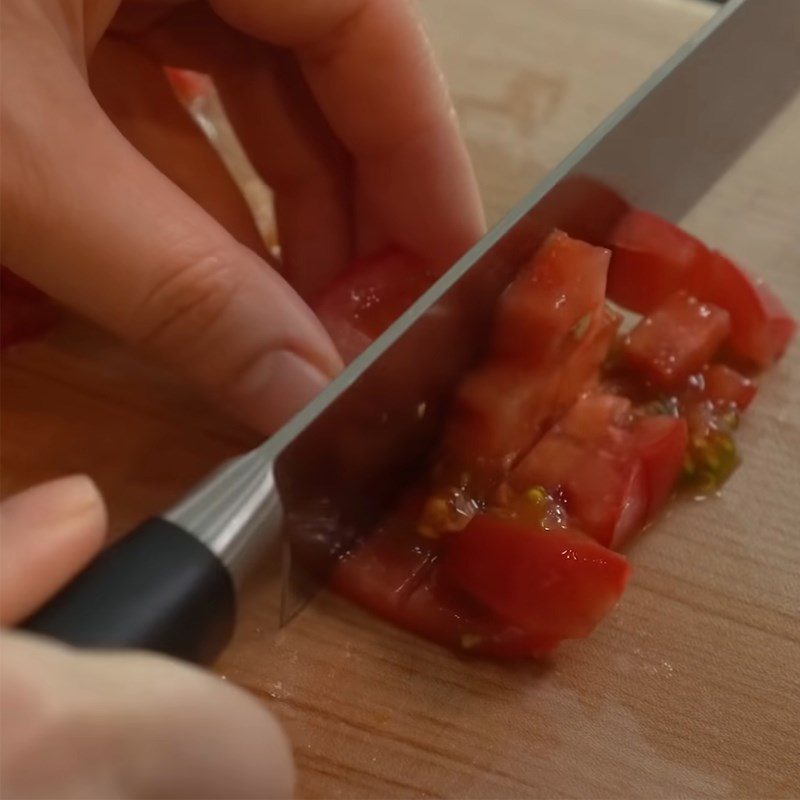 Step 1 Prepare the vegetables for Chicken Tomato Cheese Pasta