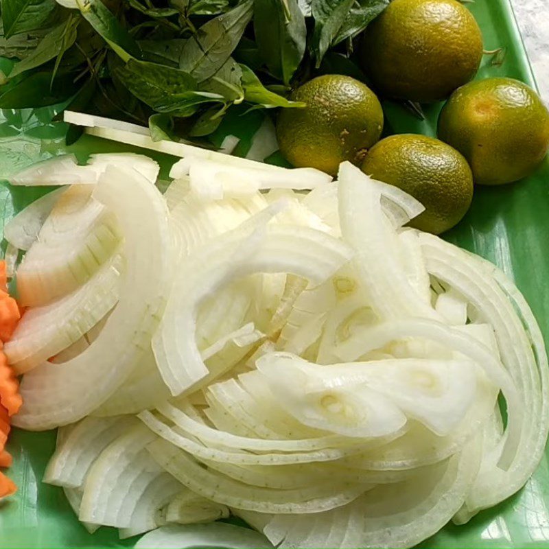 Step 2 Prepare the vegetables Taro Salad with Shrimp and Pork