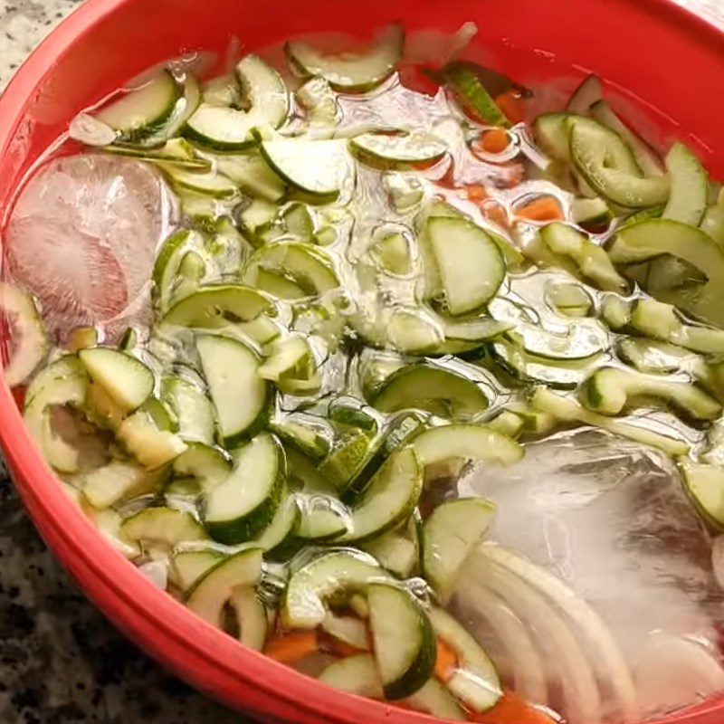 Step 2 Prepping vegetables for Taro and shrimp salad