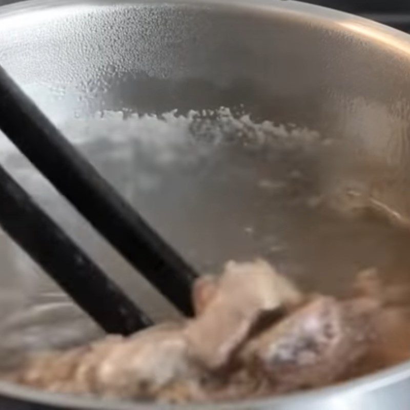 Step 1 Prepare the pork meat and bones for Dry Noodles with Char Siu