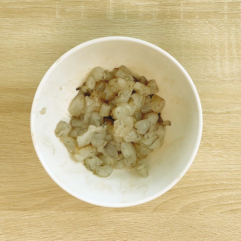 Step 1 Prepare shrimp and meat for Bánh nậm without banana leaves