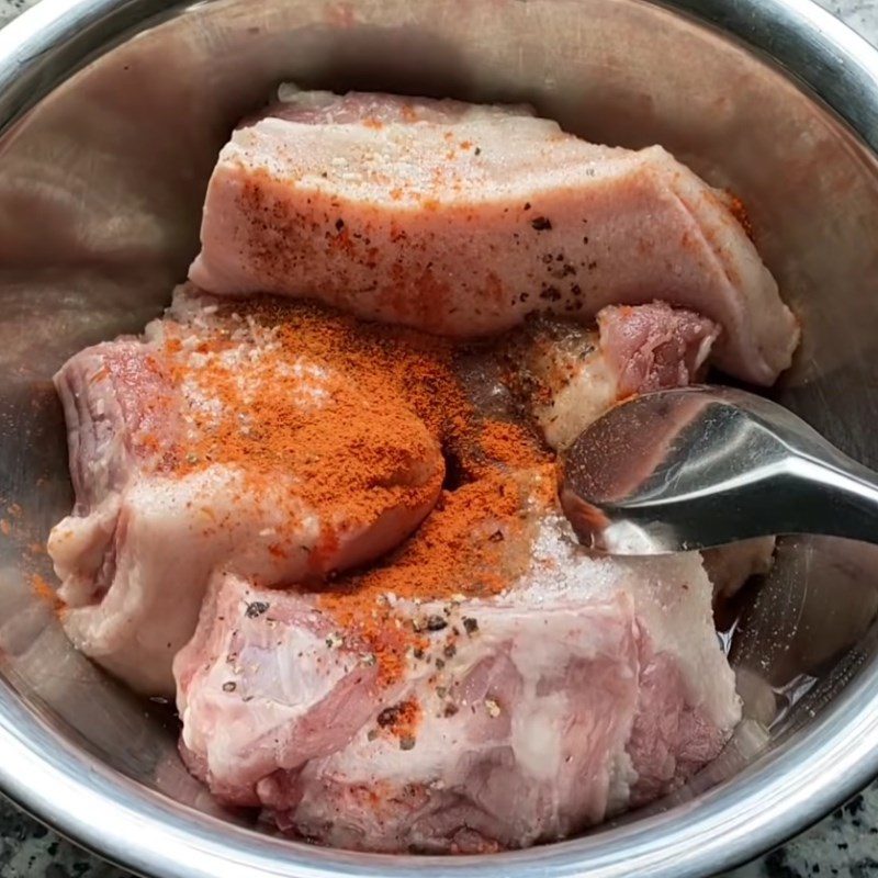 Step 1 Prepare and marinate the pork belly for Braised Pork Baguette