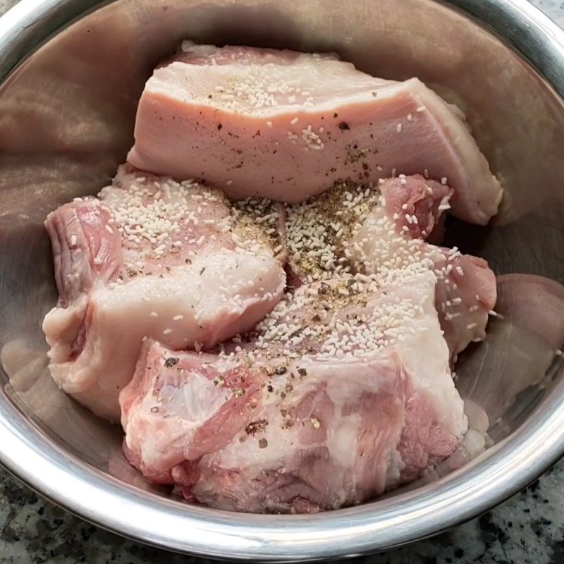 Step 1 Prepare and marinate the pork belly for Braised Pork Baguette