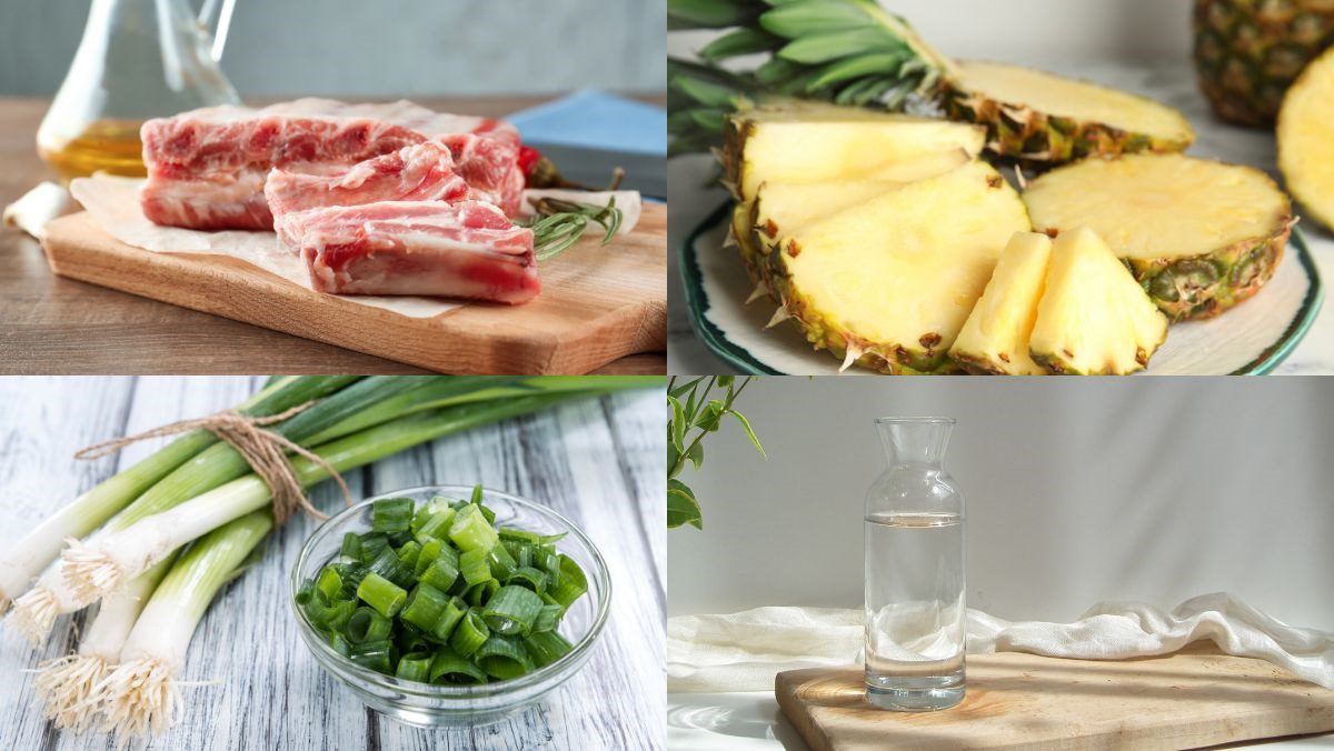 Ingredients for pineapple braised ribs