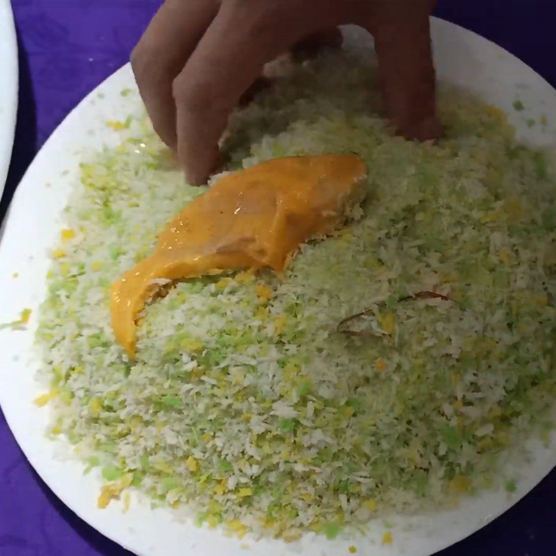 Step 3 Coat the fish Fried sturgeon