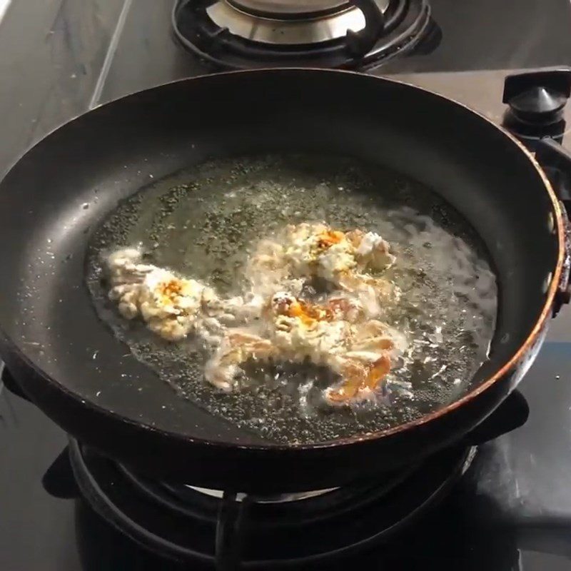 Step 3 Breading and frying ram Fried ram with pepper leaves