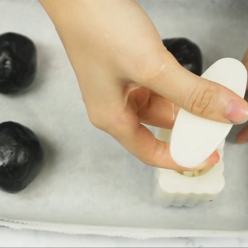 Step 4 Shaping and Baking the Cake Chocolate Lava Mooncake